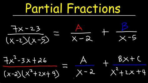 Partial fraction decomposition - Partial fractions; Tips for entering queries. Enter your queries using plain English. To avoid ambiguous queries, make sure to use parentheses where necessary. Here are some examples illustrating how to ask about applying partial fraction decomposition. partial fractions 10/(25 - x^2) partial fraction decomposition x^2/(x^2 + 7x + 10) 